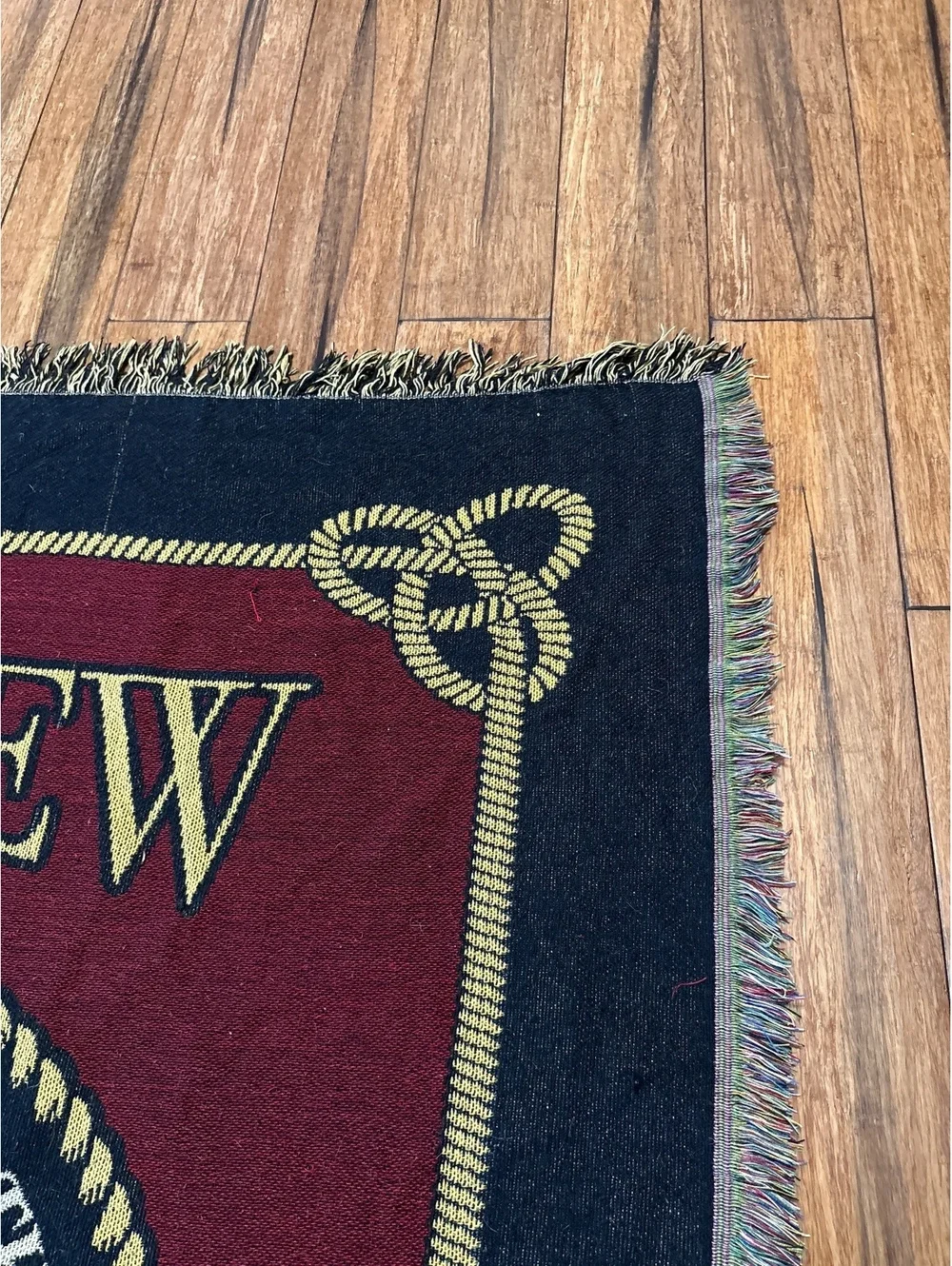 USMC Woven Throw Blanket Unisex 54x60 Burgundy Excellent 245th Birthday Okinawa